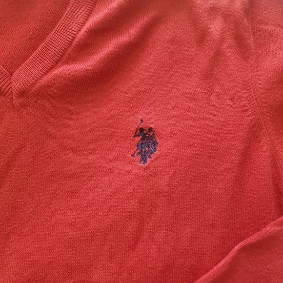 Man US POLO  Red Cotton Sweater M - Picture 2 of 5